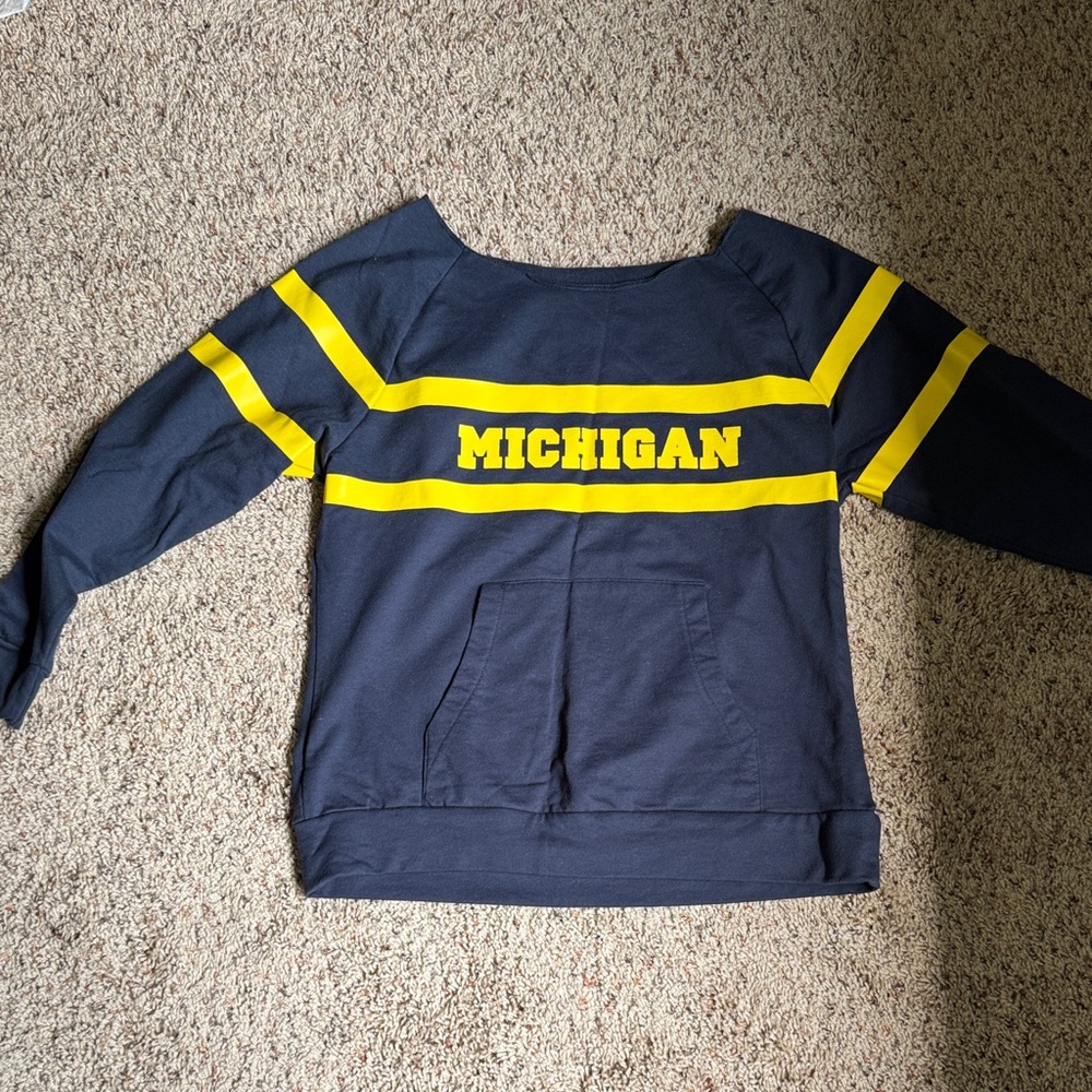 Valia Navy and Yellow Michigan Sweatshirt